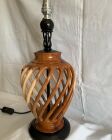 A Yew Spiral hollow form lamp
